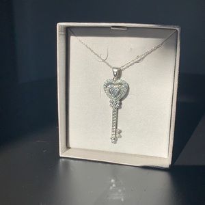 Sparkling key pendant necklace